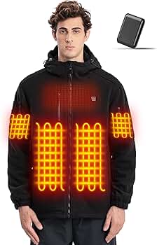 Amazon.com: Heated Jacket, Heated Fleece Hoodie with Battery